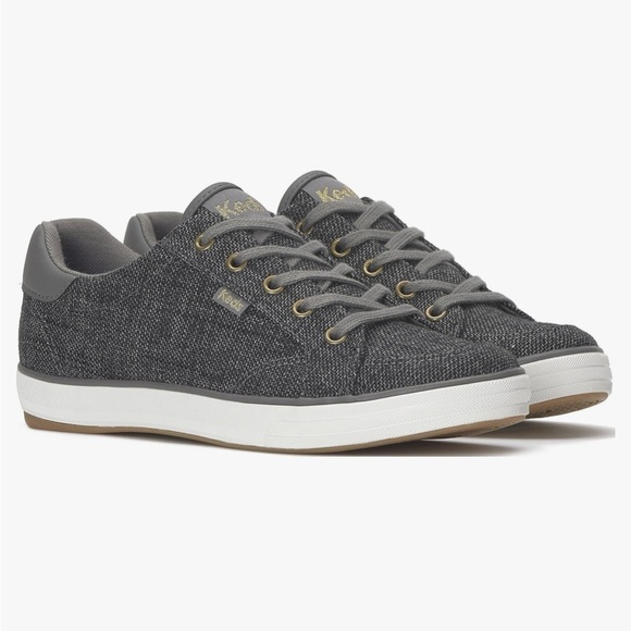 Keds Shoes - Keds Center III Canvas Lace Up in Gray Charcoal Tweed